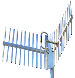 Scaled UHF corner reflector, aluminium, 400-520MHz, specify 20MHz, 500W, 10dBd – 600mm